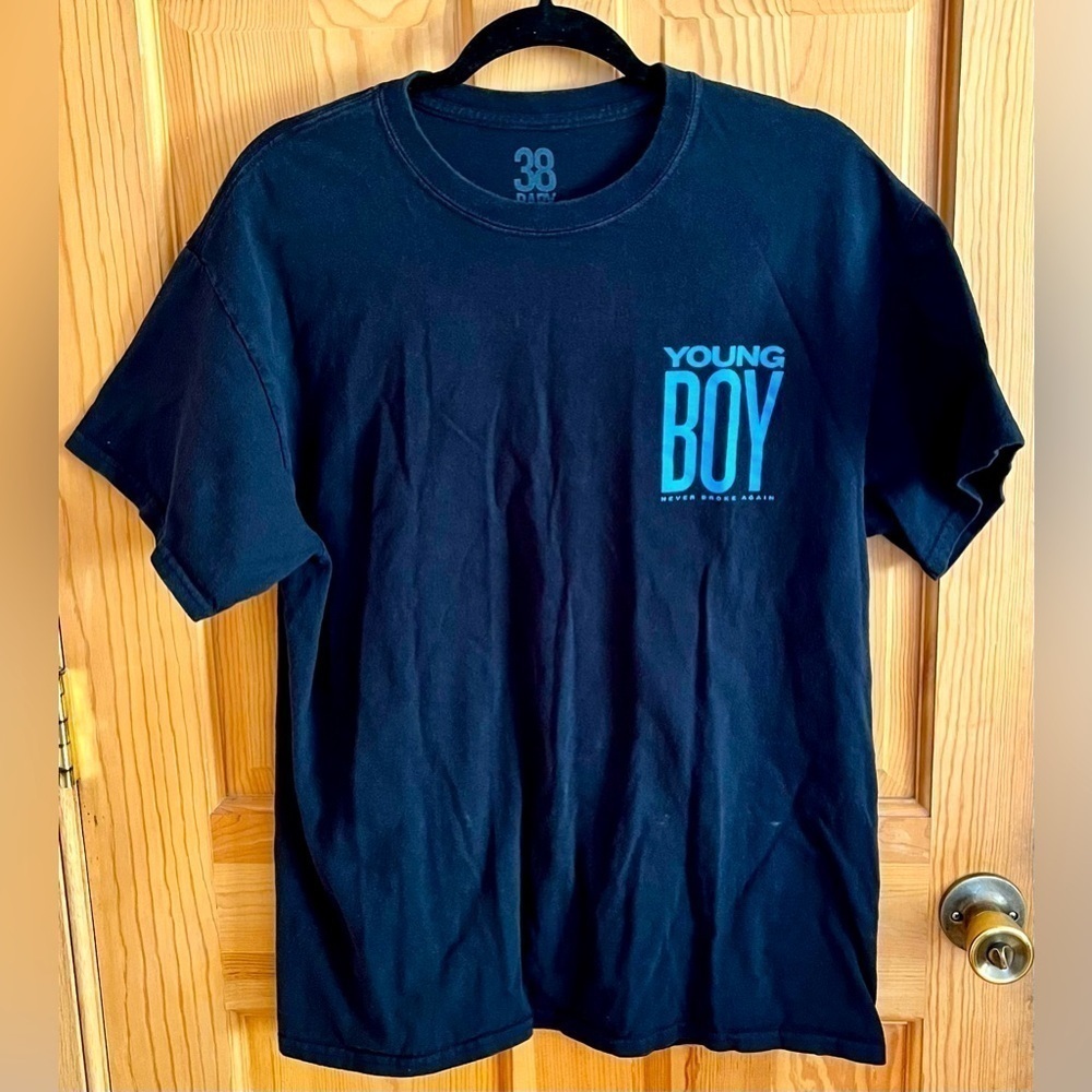 NBA Youngboy 38 Baby Chain Graphic T-Shirt Men’s L Black Blue Never Broke Again - Picture 2 of 6